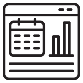Icon of a dashboard symbolizing client access to reports